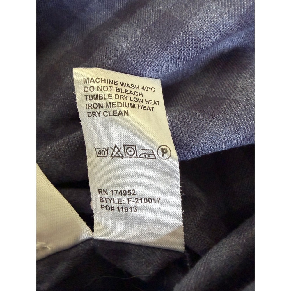 Flint and Tinder Mens XL Gingham Check Button Down Shirt Navy Blue F-210017 - Picture 12 of 15
